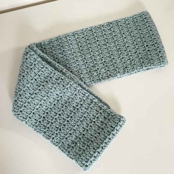 Handmade Crochet Infinity Light Teal Scarf - Picture 7 of 15